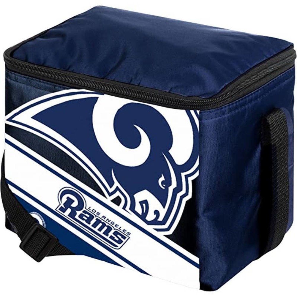 FOCO Los Angeles Rams NFL Big Logo Stripe 12 Pack Cooler Bag